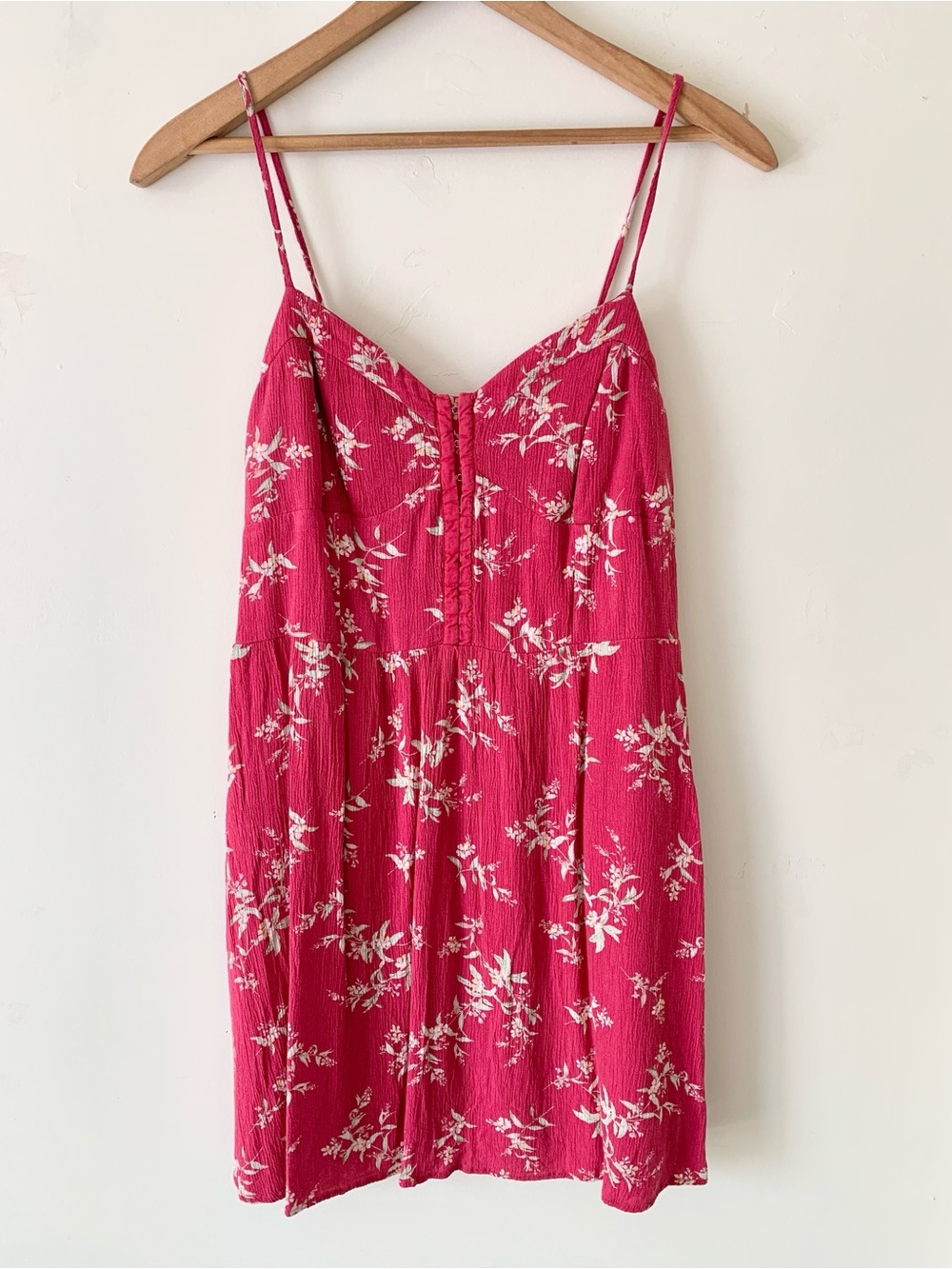 Raspberry Pink Strappy Floral Mini Dress